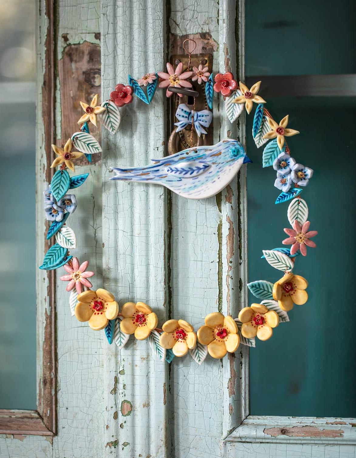 Wired floral wreaths