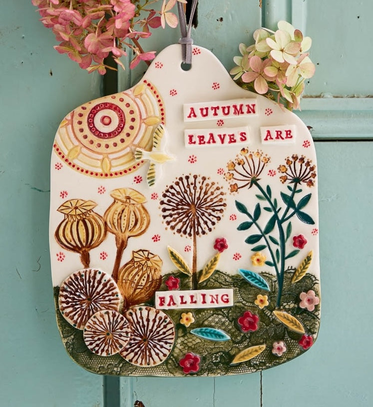 Autumn garden hanging plaque