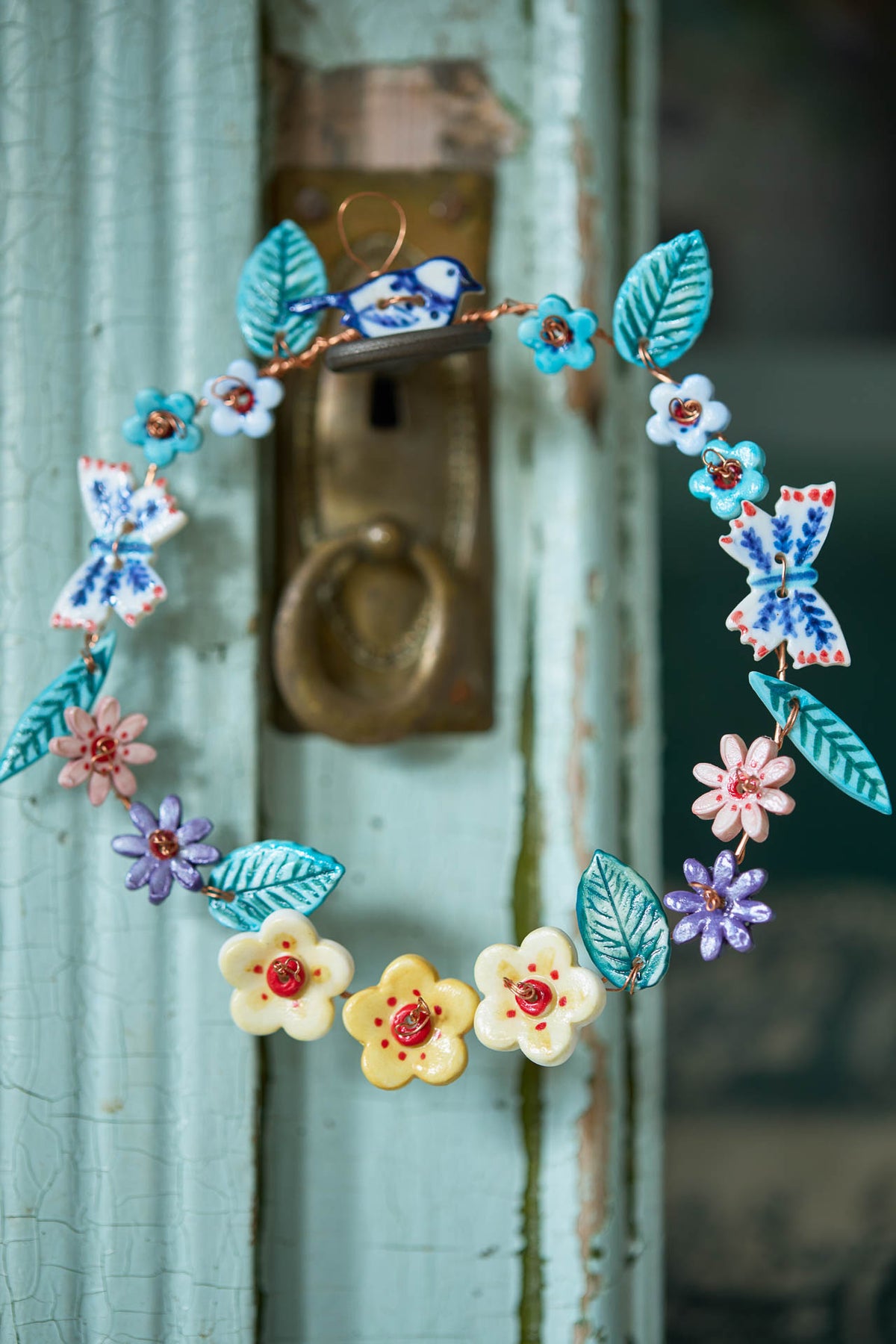 Mini wired floral wreaths