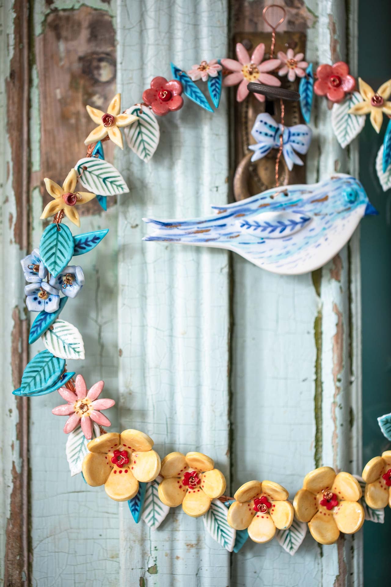 Wired floral wreaths