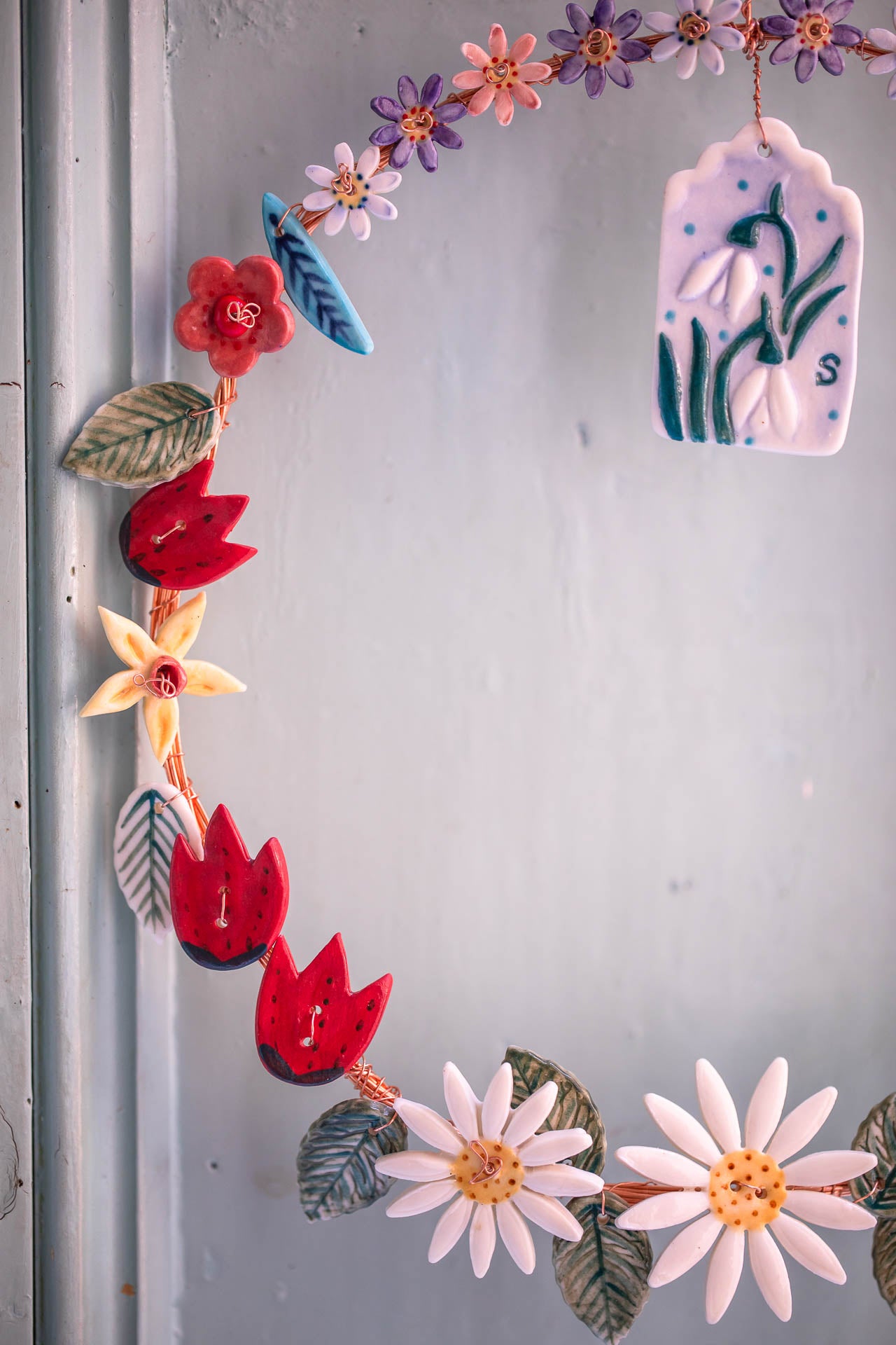 Wired floral wreaths
