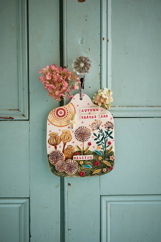 Autumn garden hanging plaque