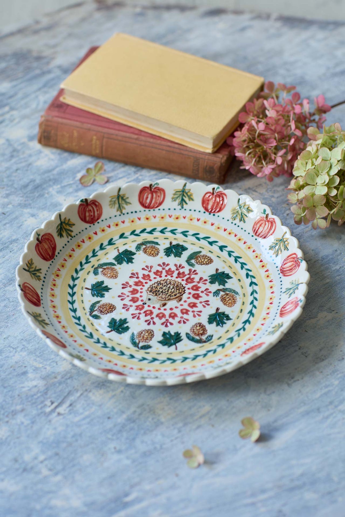 Large porcelain shallow dishes