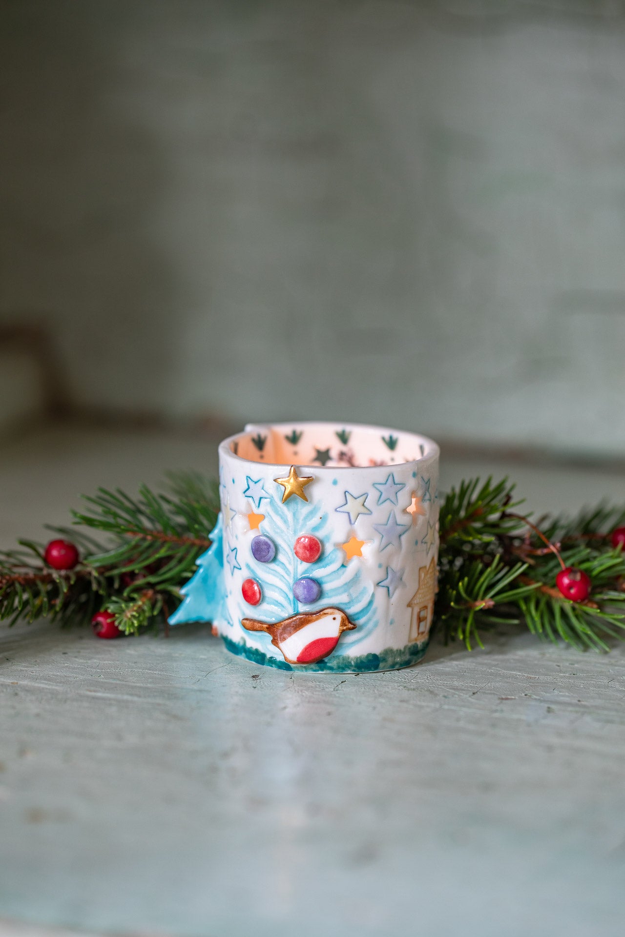 Christmas tea light holders