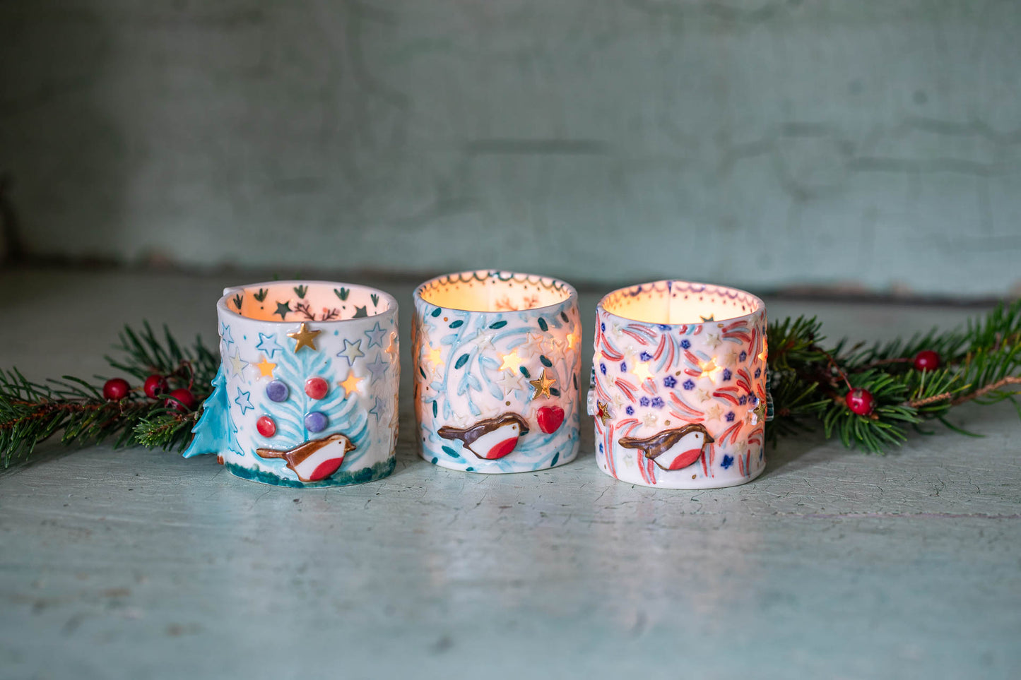 Christmas tea light holders
