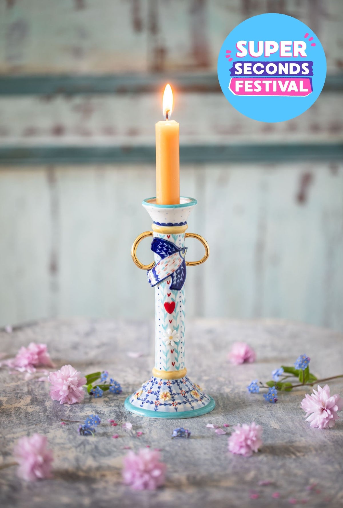 SUPER SECONDS FESTIVAL Tall candle holders - Seconds