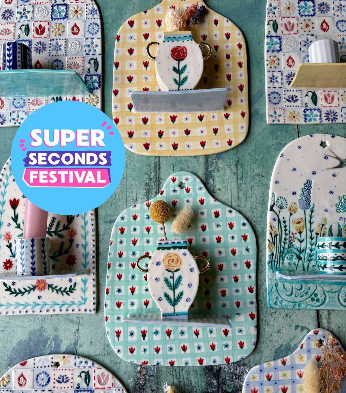 SUPER SECONDS FESTIVAL Porcelain wall shelves SAMPLES