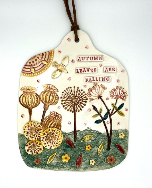 Autumn garden hanging plaque