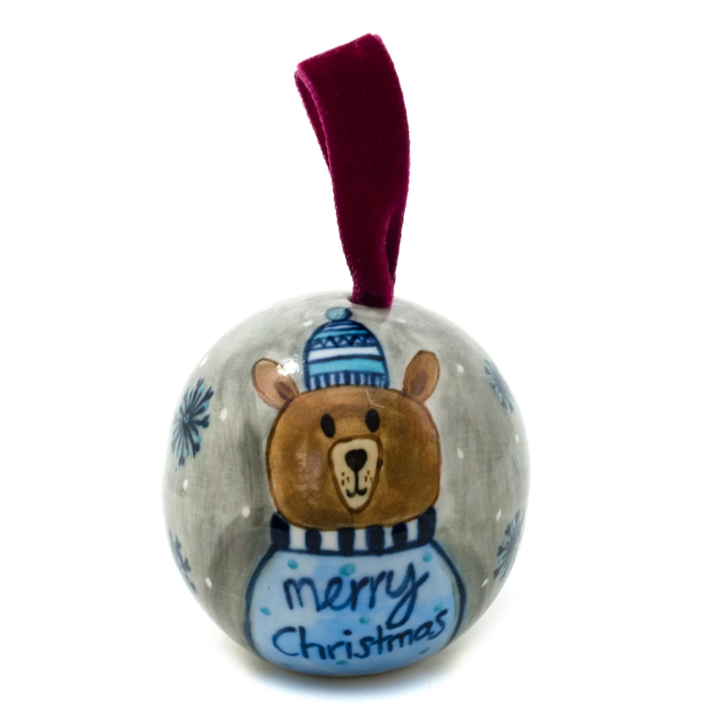 Festive hand-painted baubles