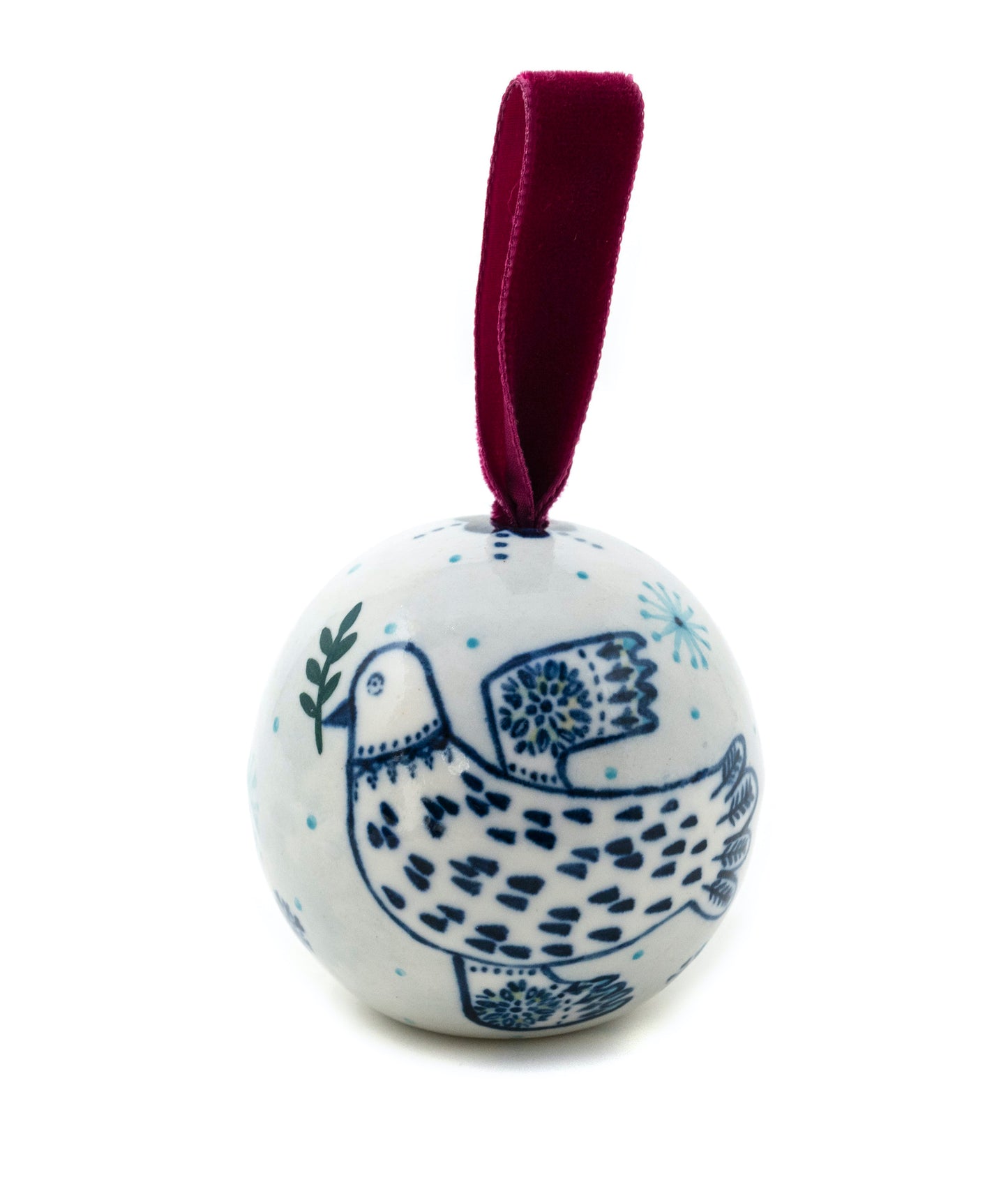 Festive hand-painted baubles