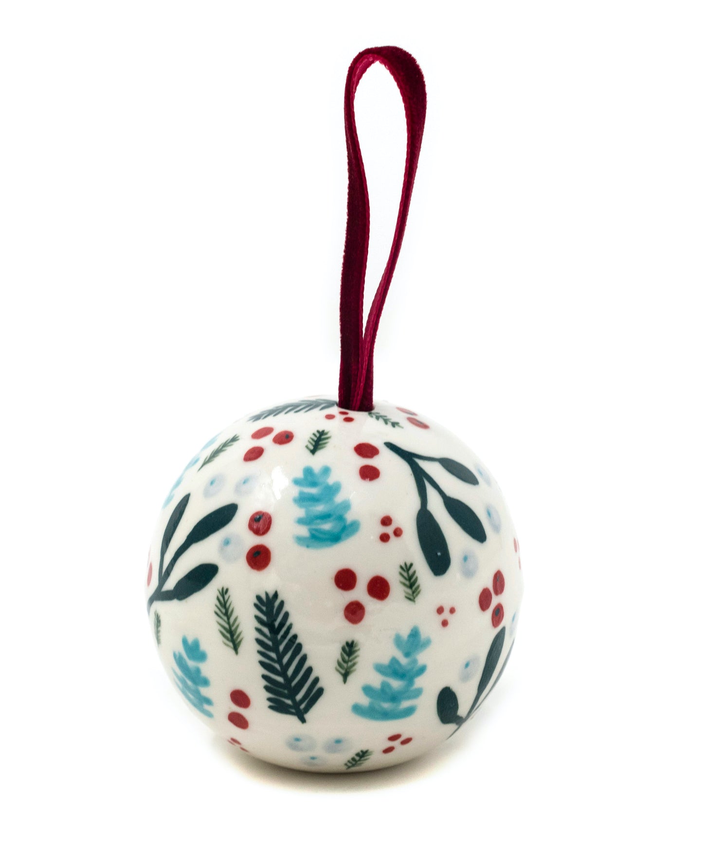 Festive hand-painted baubles
